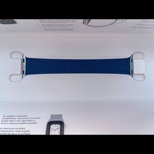 Apple Watch Band in Abyss Blue Braided Solo Loop 45mm - Size 5